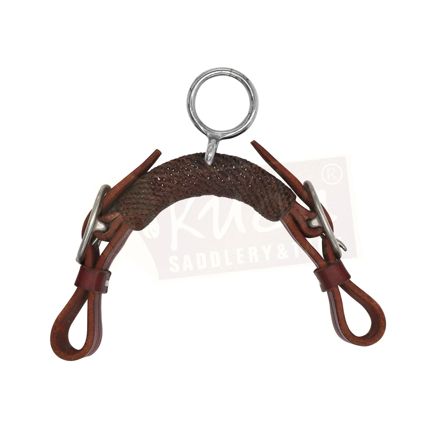 Leather Curb - Braided with a Metal Piece