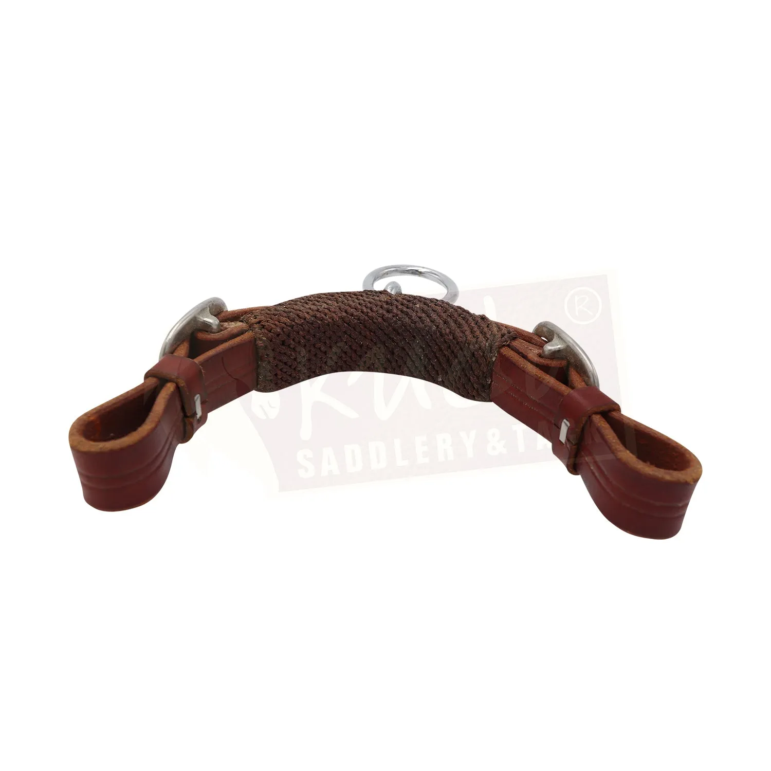Leather Curb - Braided with a Metal Piece