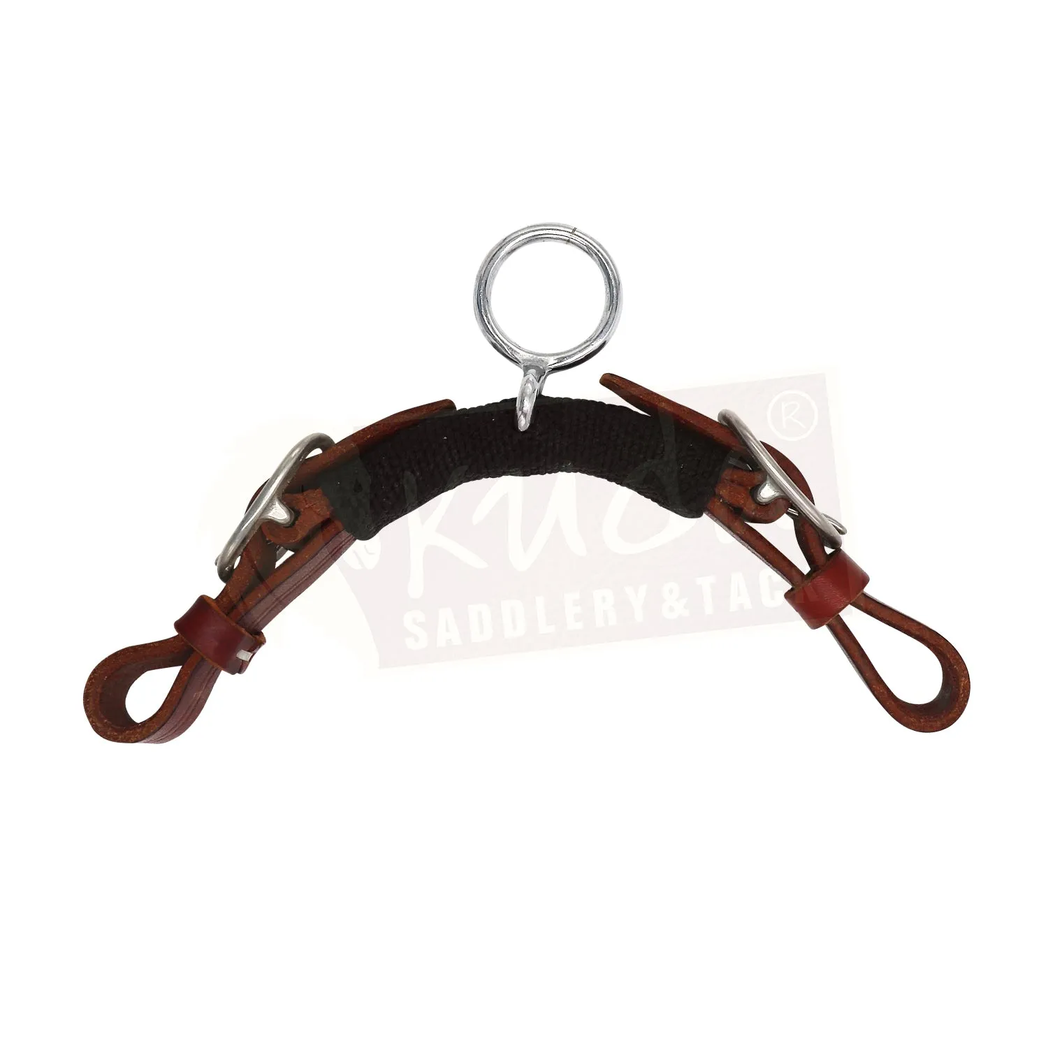 Leather Curb - Braided with a Metal Piece