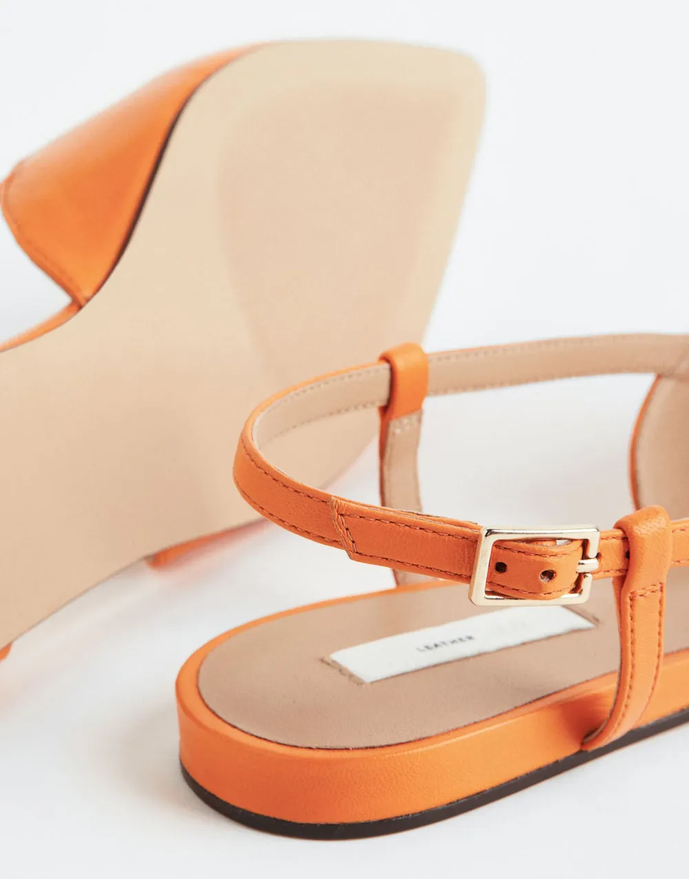 Leather slingbacks