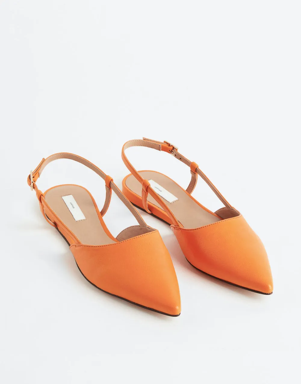 Leather slingbacks