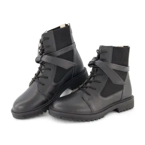 Leather Tie Lace Booties by Scotch Bonnet