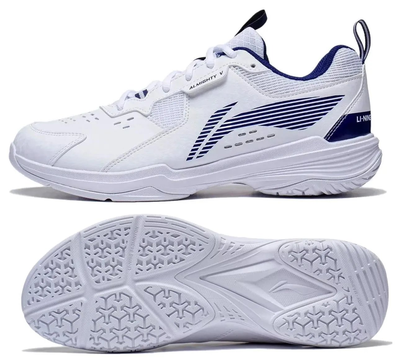 Li-Ning Almighty V Unisex Badminton Shoes - White / Estate Blue