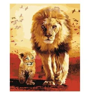 Lion Family - Canvastly DIY Paint By Numbers