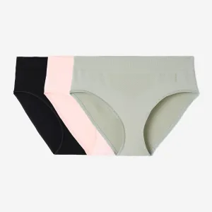 Lot de 3 culottes sans coutures Femme, Noir/Rose/Sauge