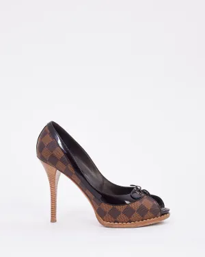 Louis Vuitton Damier Ebene Canvas Peep Toe Pumps - 40