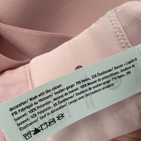Lululemon Women's Energy Bra *High Support, Size 36 DDD Cup, Pink Haze