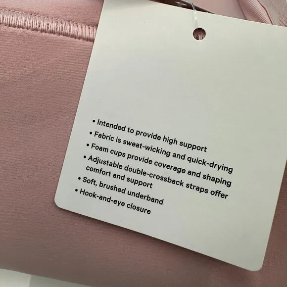 Lululemon Women's Energy Bra *High Support, Size 36 DDD Cup, Pink Haze