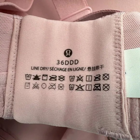 Lululemon Women's Energy Bra *High Support, Size 36 DDD Cup, Pink Haze