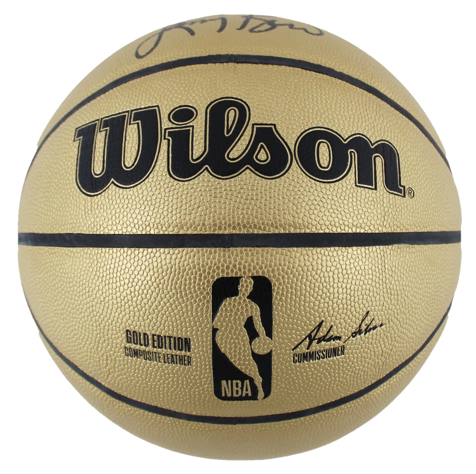 Magic Johnson & Larry Bird Signed Gold Wilson Basketball w/ Case BAS Witnessed