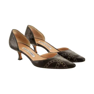 Manolo Blahnik Black Contrast Stitch Heels