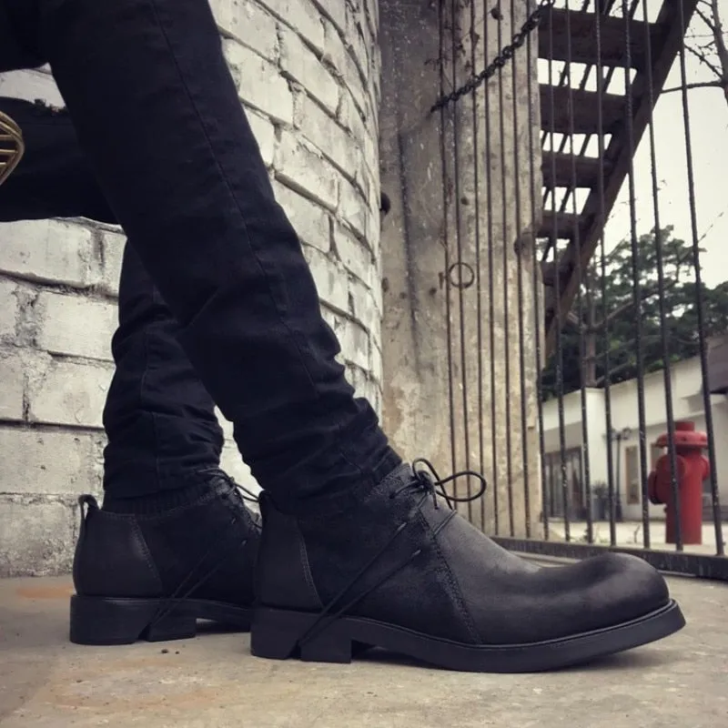 Men Casual Shoes Lace Up Height Increasing Plus Size