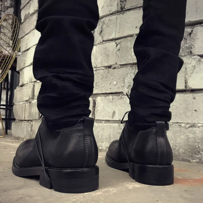 Men Casual Shoes Lace Up Height Increasing Plus Size