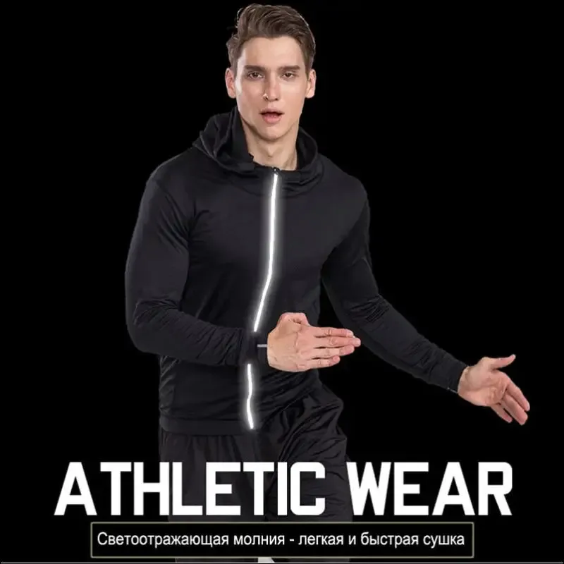 Men training sportswear set gym fitness compression sport suit jogging tight sports wear clothes