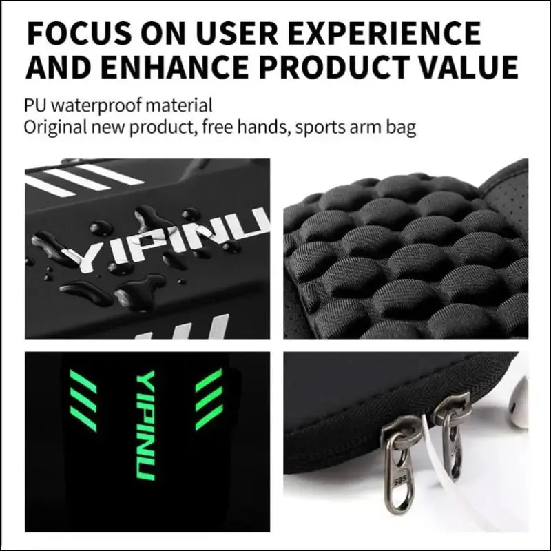 Men women waterproof reflective sports arm bag fitness night running jogging cycling phone case