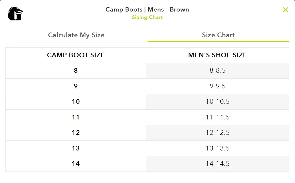 MENS BROWN GATOR WADER CAMP BOOTS