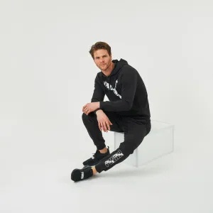 Men's Fitness Majority Cotton Slim Jogging Bottoms - Black Logo
