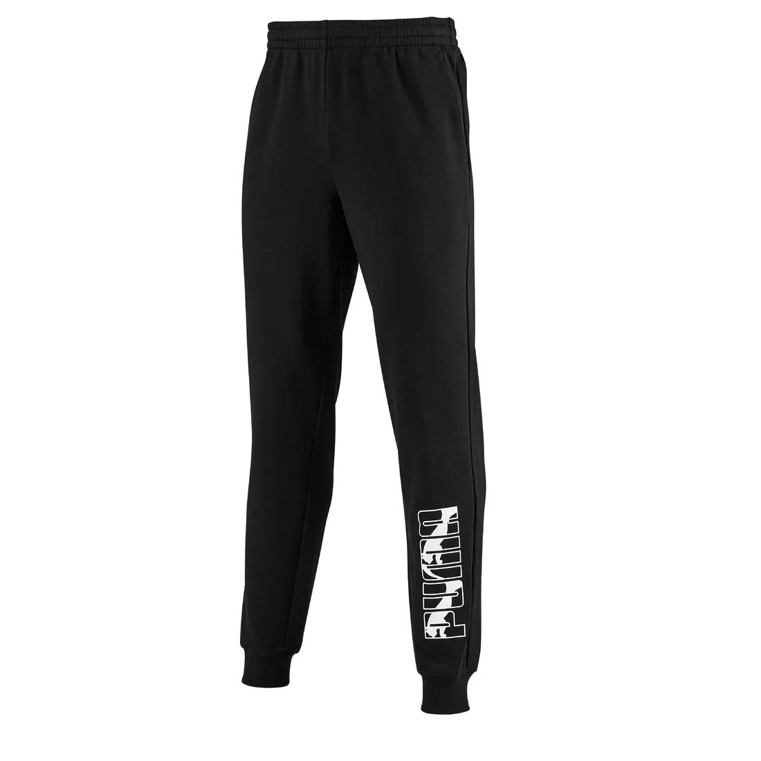Men's Fitness Majority Cotton Slim Jogging Bottoms - Black Logo