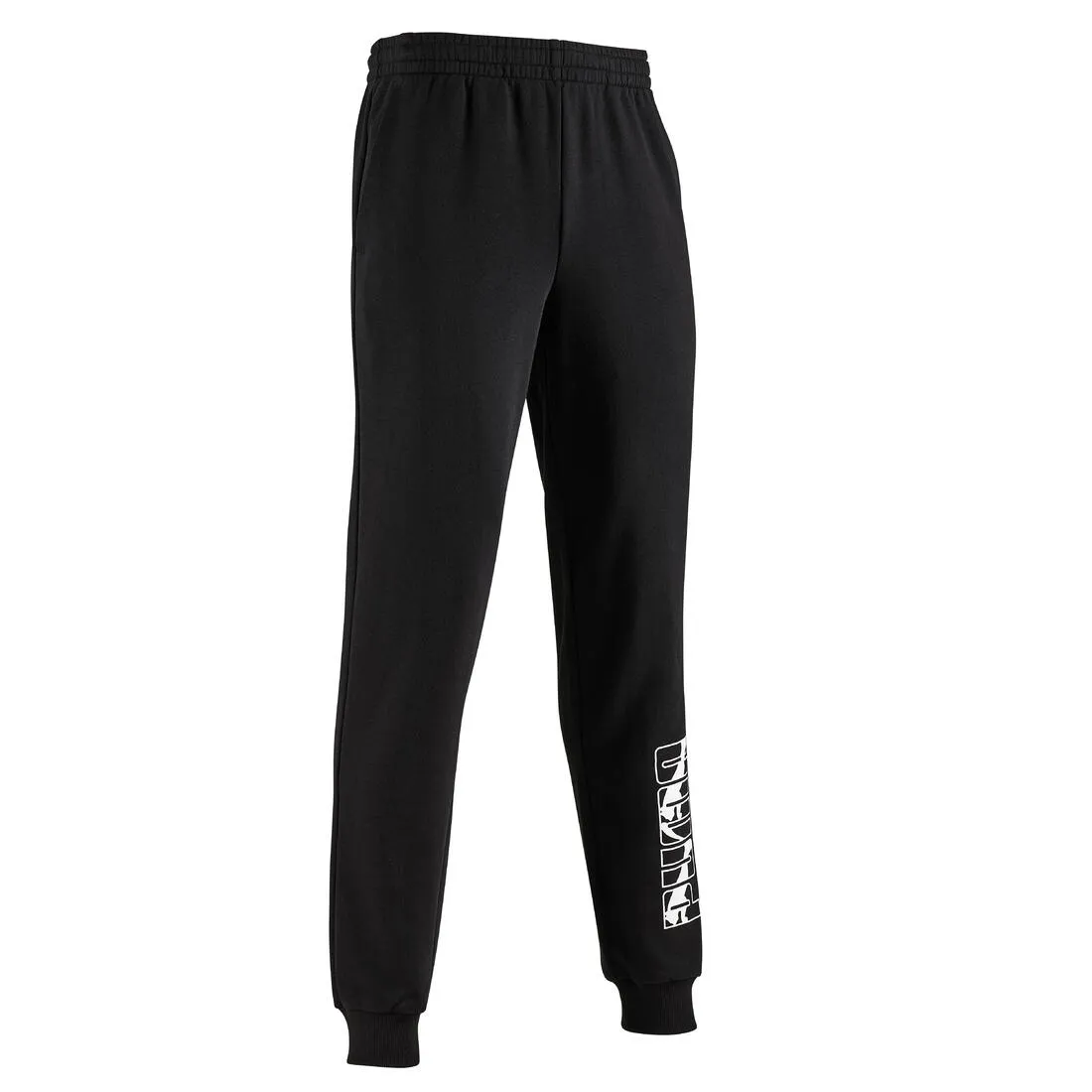 Men's Fitness Majority Cotton Slim Jogging Bottoms - Black Logo