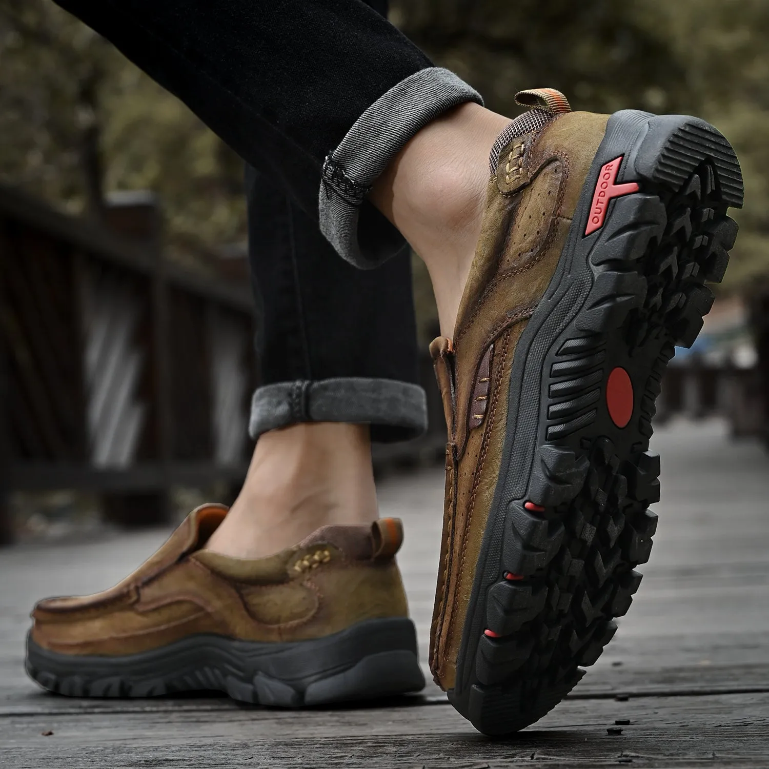 Men's Leather Anti-Slip Lightweight Outdoor Boots