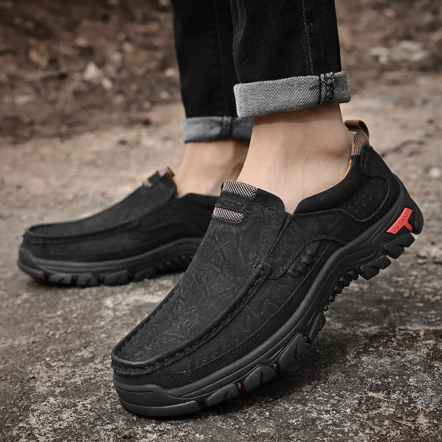 Men's Leather Anti-Slip Lightweight Outdoor Boots