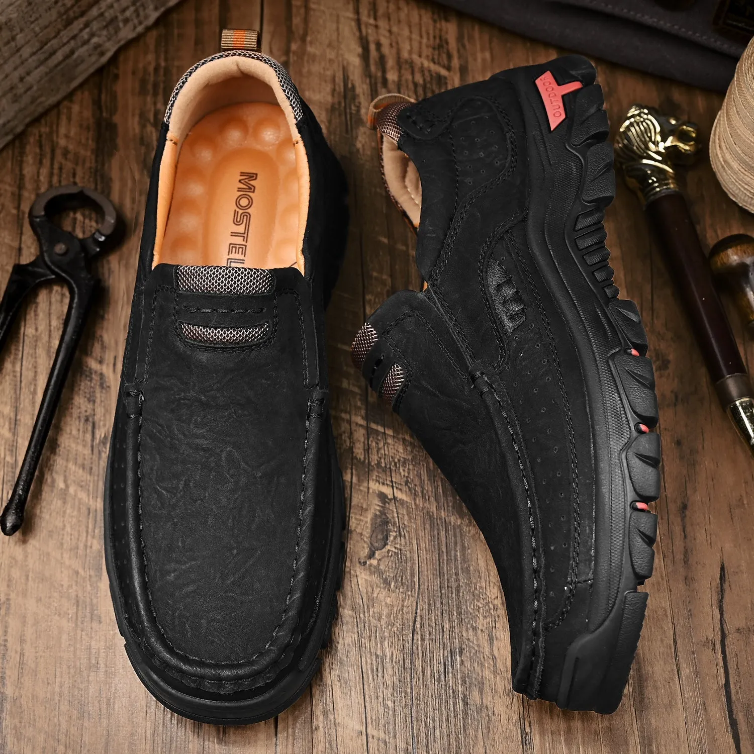 Men's Leather Anti-Slip Lightweight Outdoor Boots