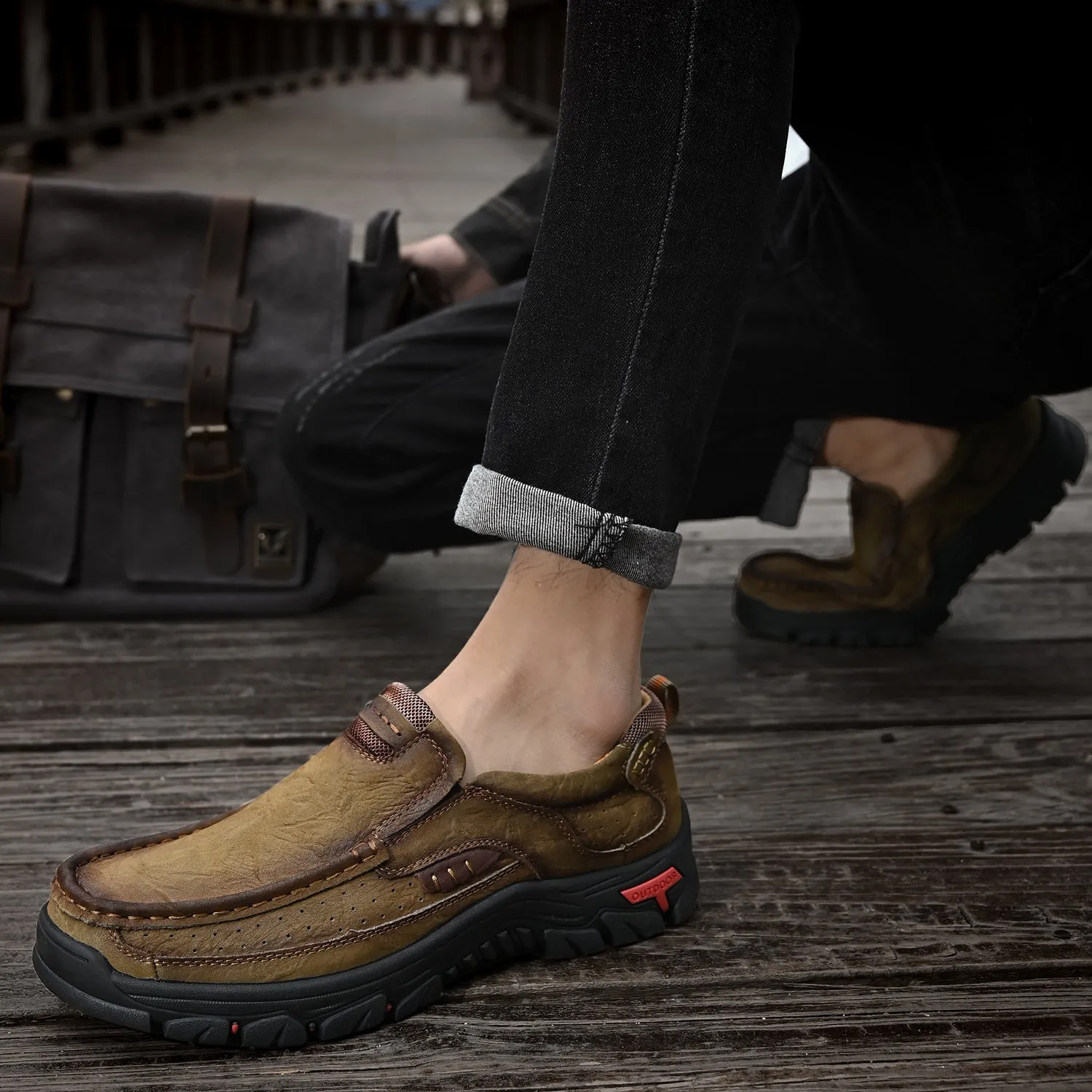 Men's Leather Anti-Slip Lightweight Outdoor Boots