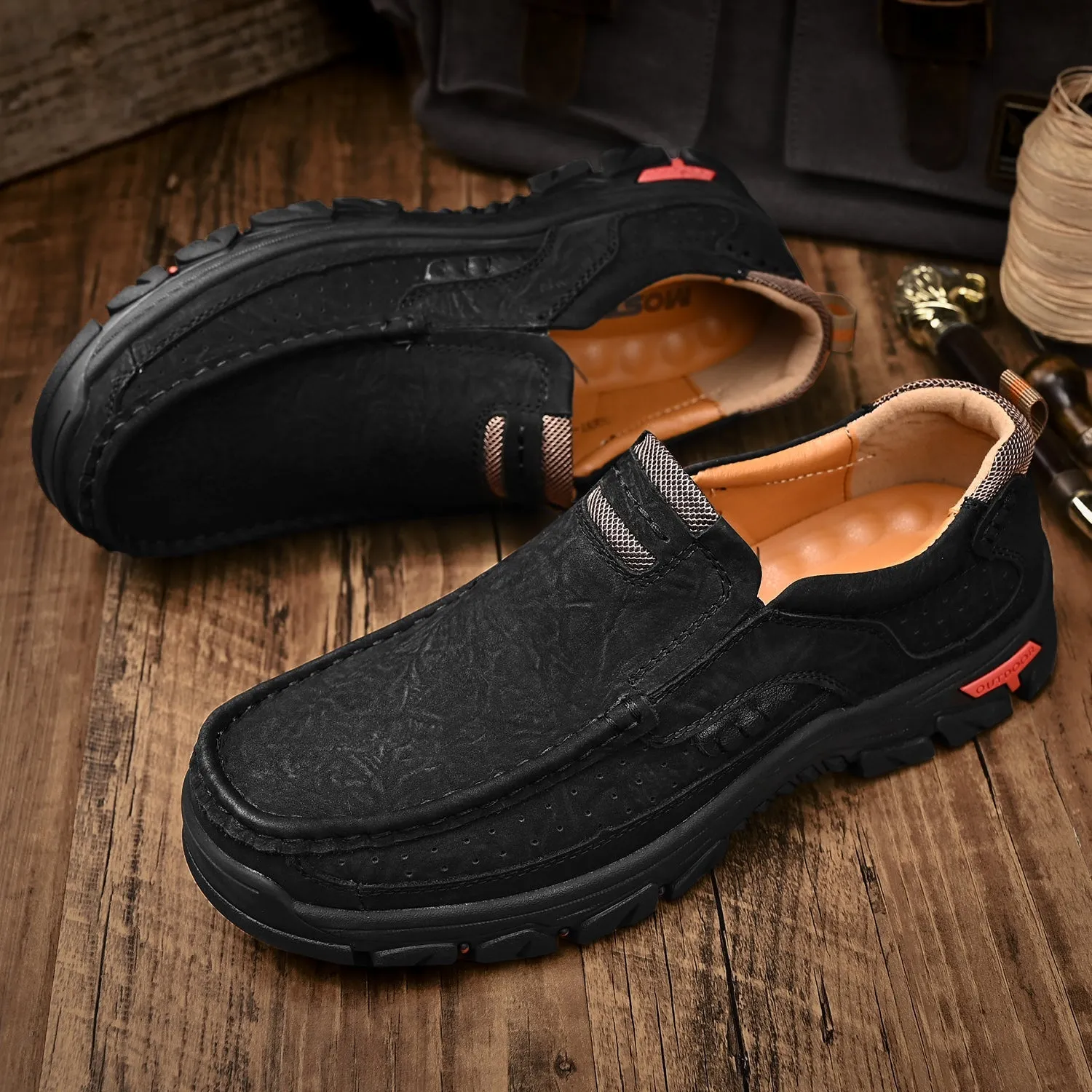Men's Leather Anti-Slip Lightweight Outdoor Boots