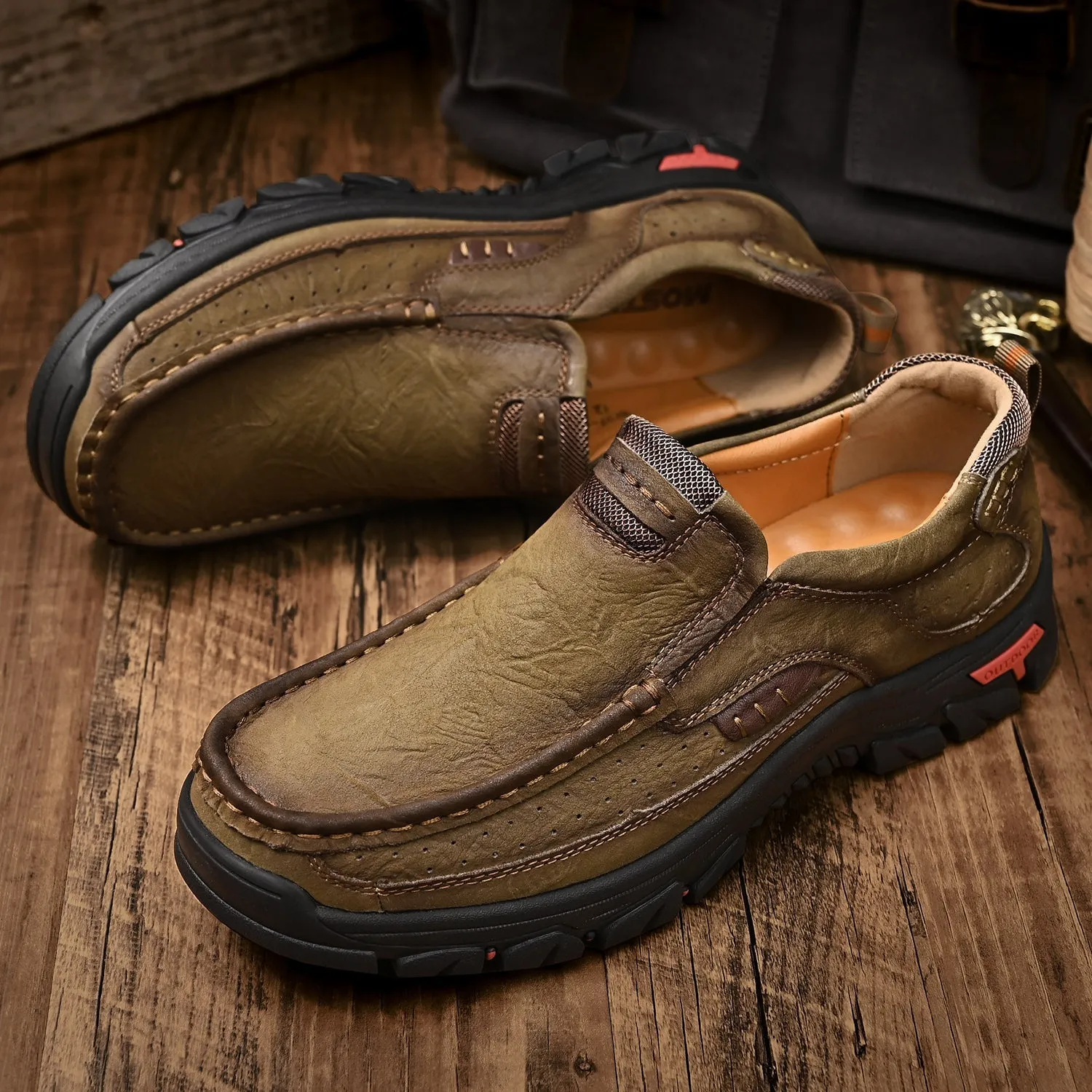 Men's Leather Anti-Slip Lightweight Outdoor Boots