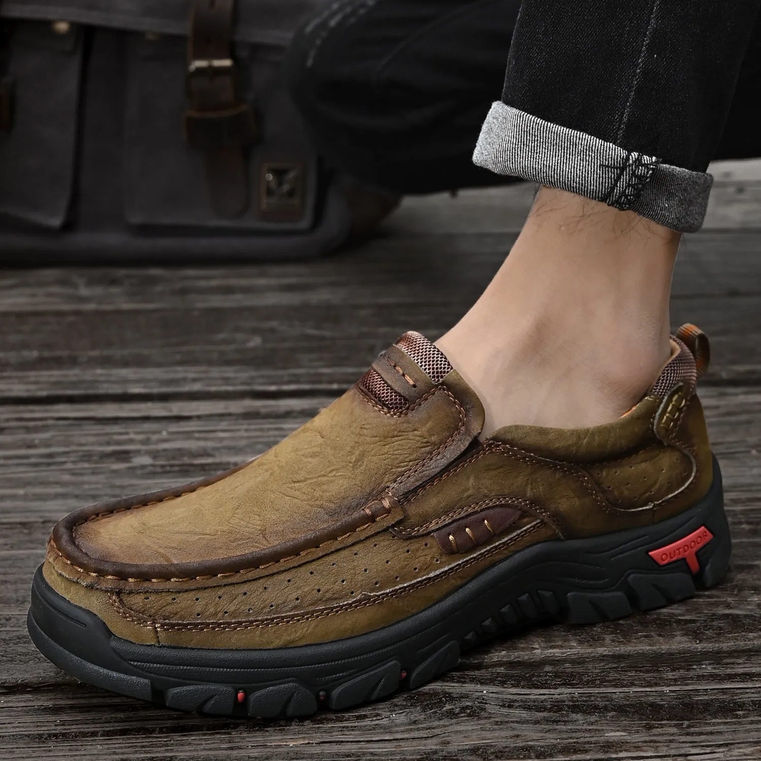 Men's Leather Anti-Slip Lightweight Outdoor Boots
