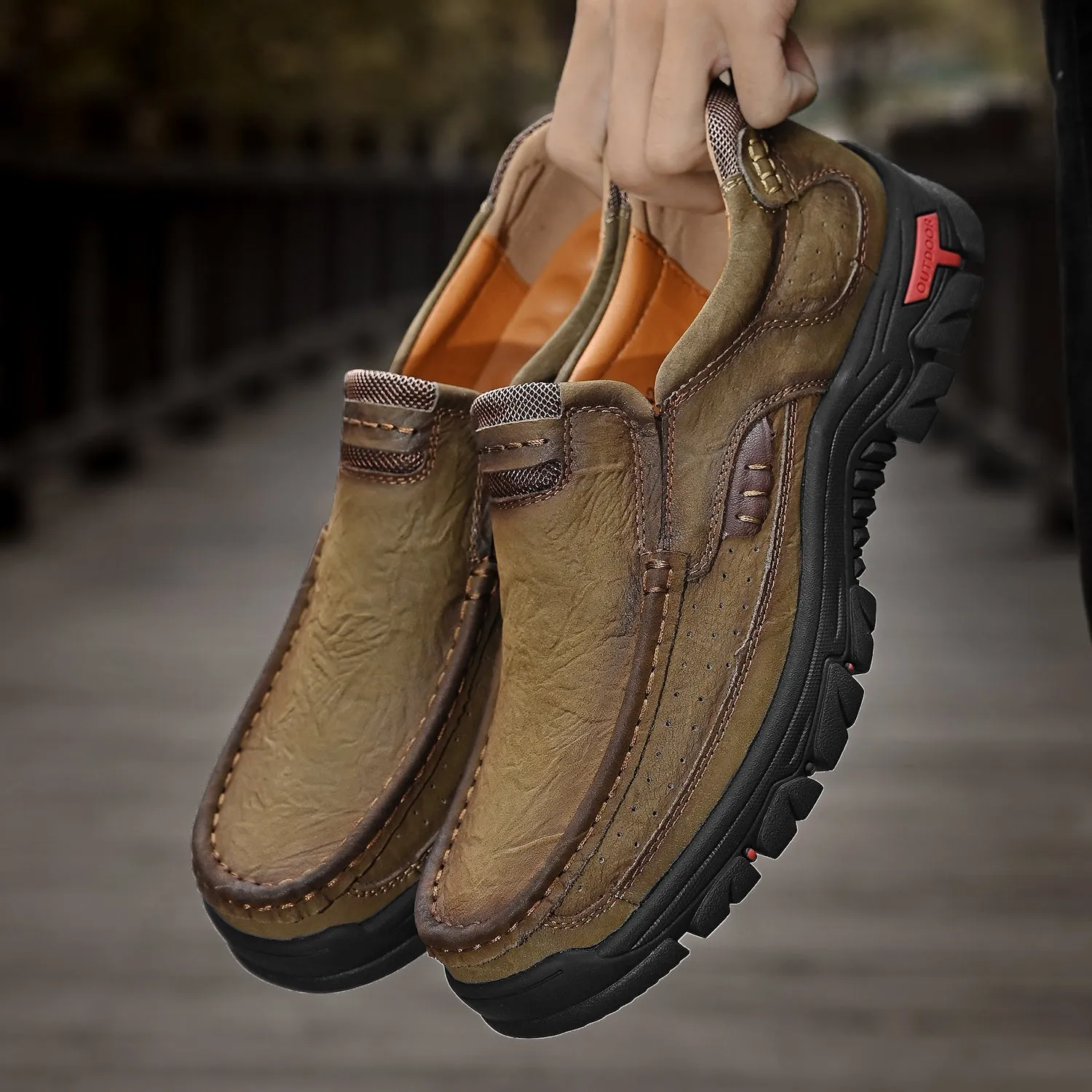 Men's Leather Anti-Slip Lightweight Outdoor Boots