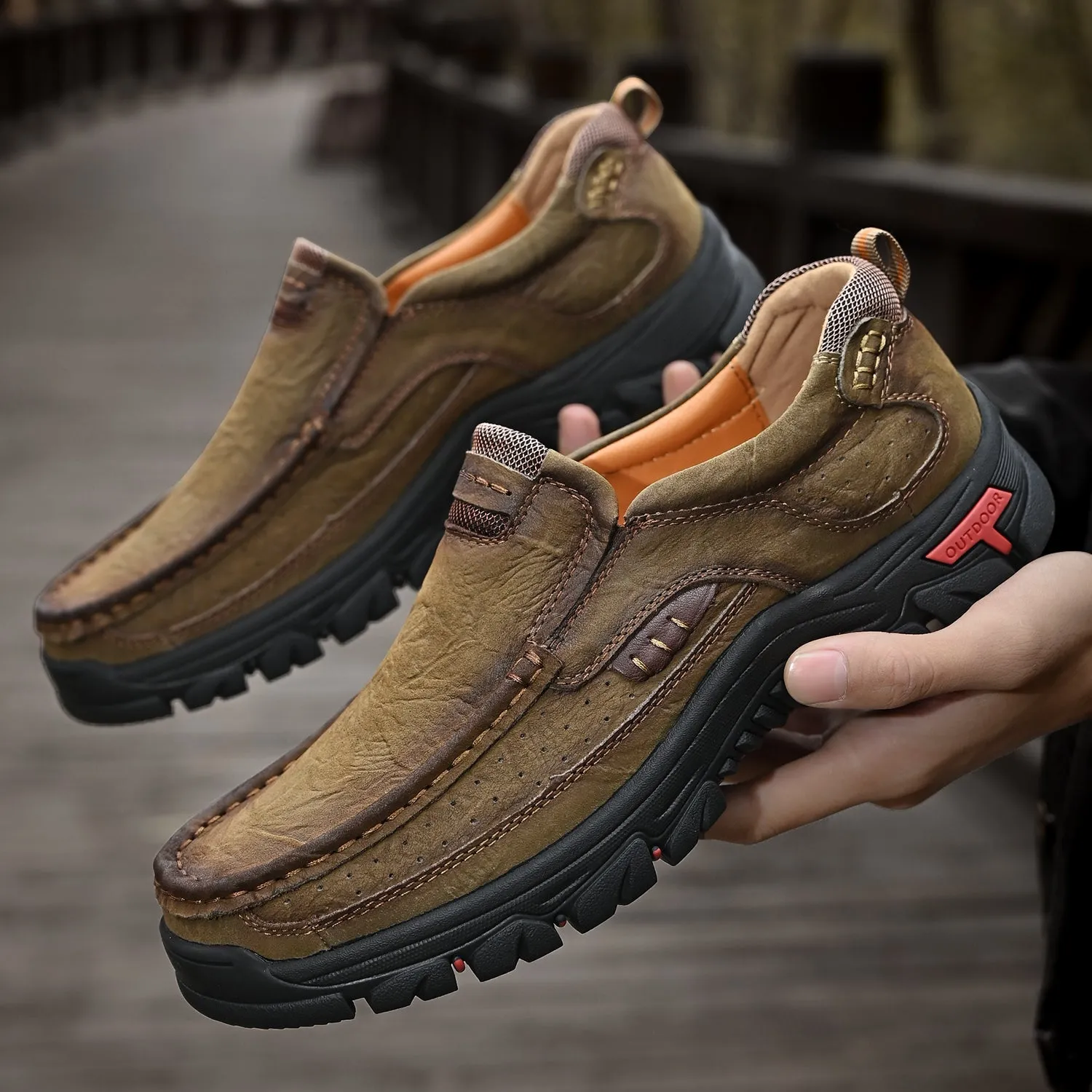 Men's Leather Anti-Slip Lightweight Outdoor Boots