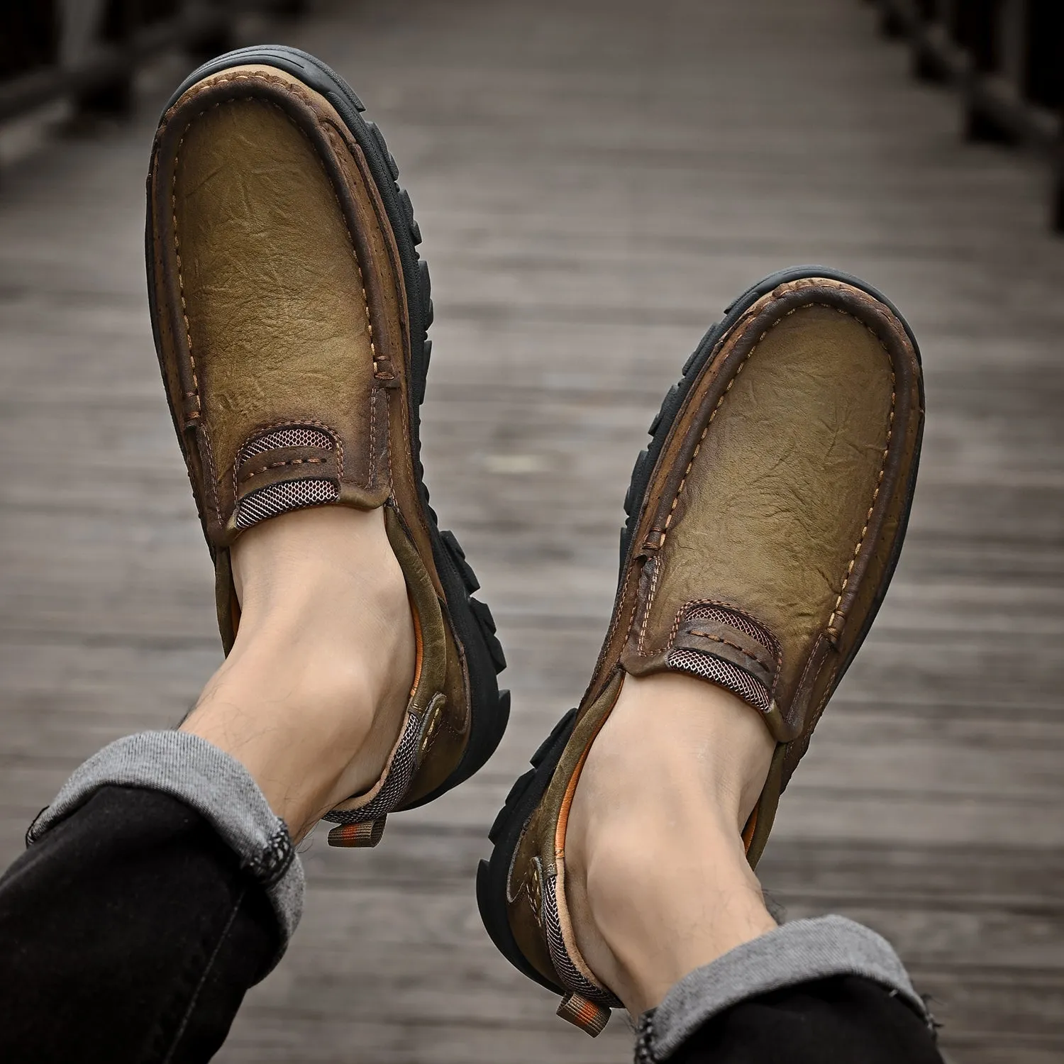 Men's Leather Anti-Slip Lightweight Outdoor Boots