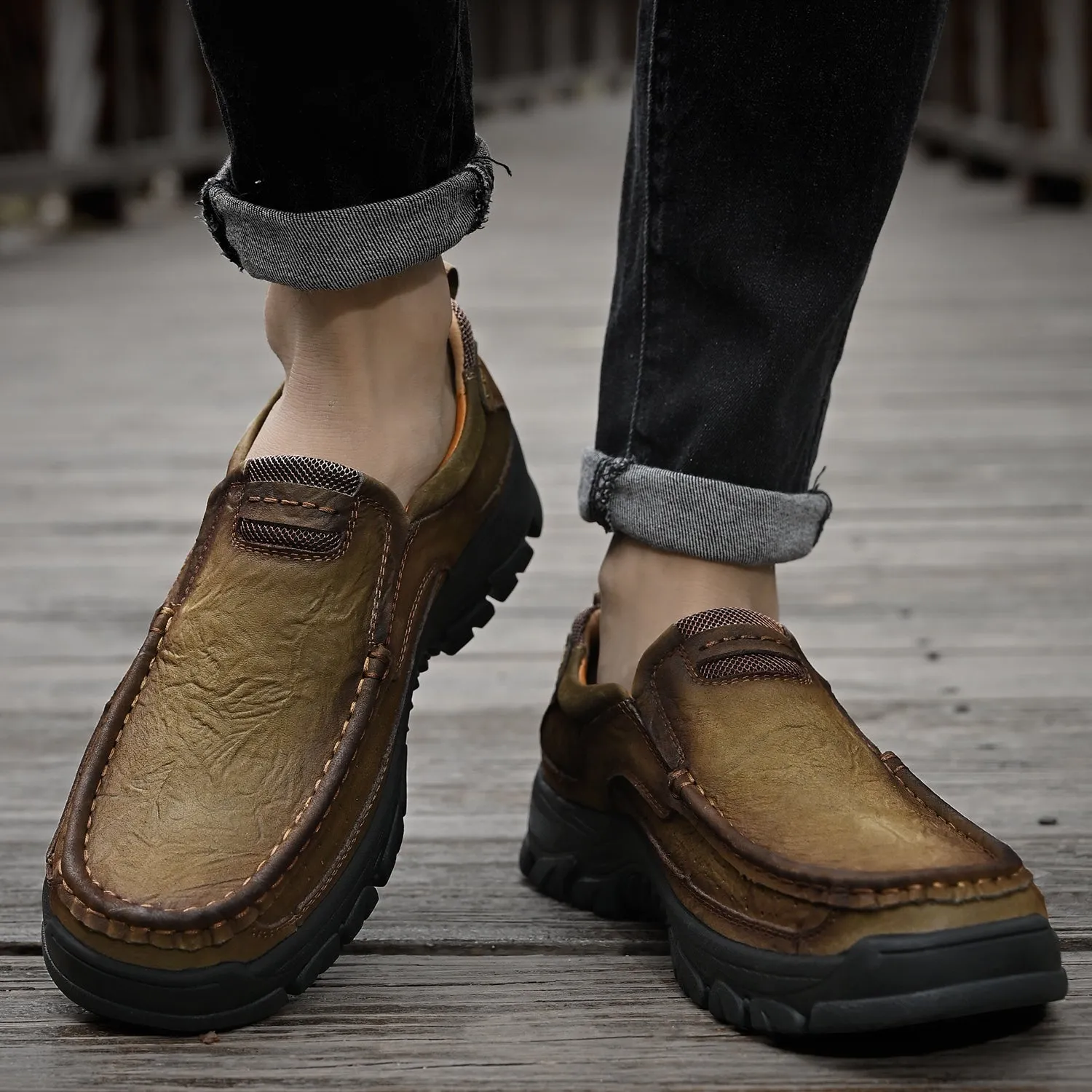 Men's Leather Anti-Slip Lightweight Outdoor Boots