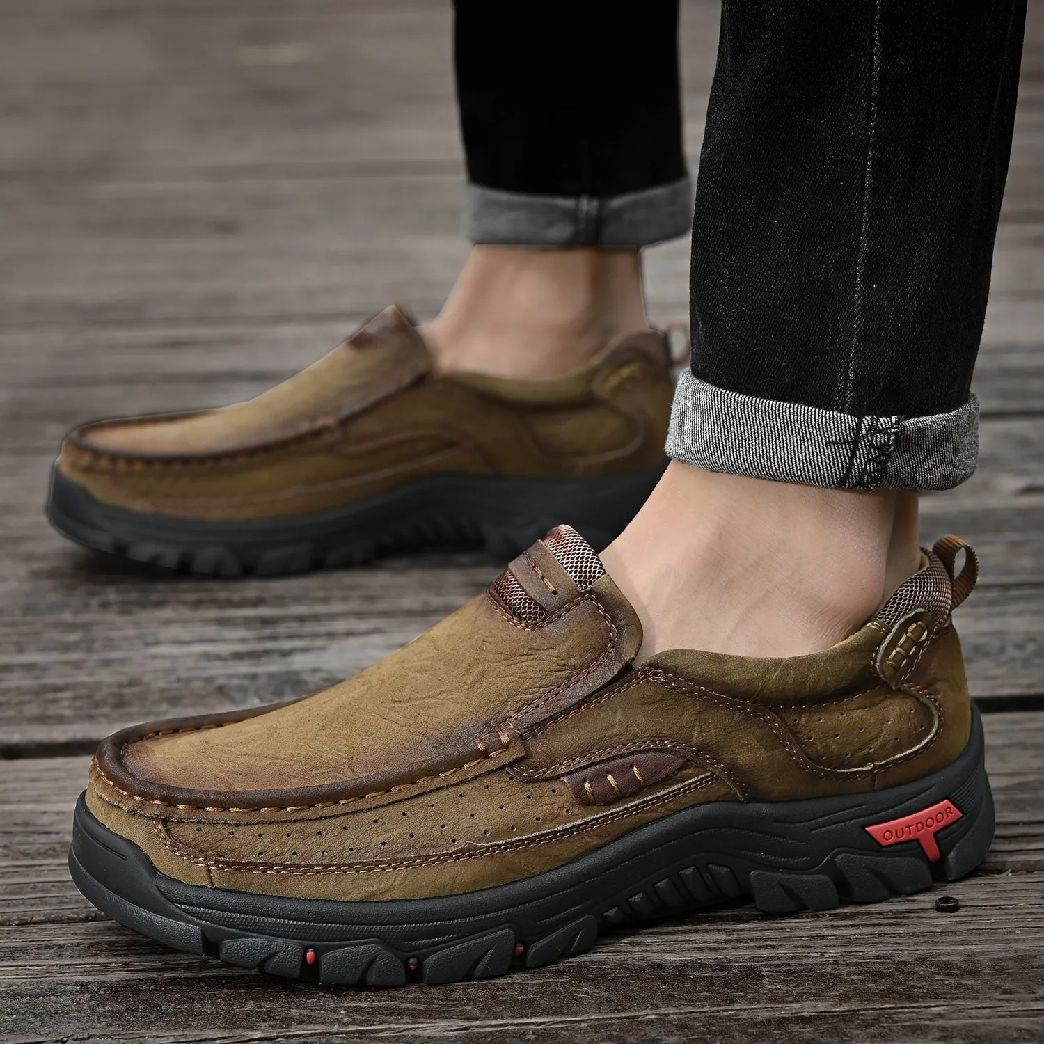 Men's Leather Anti-Slip Lightweight Outdoor Boots