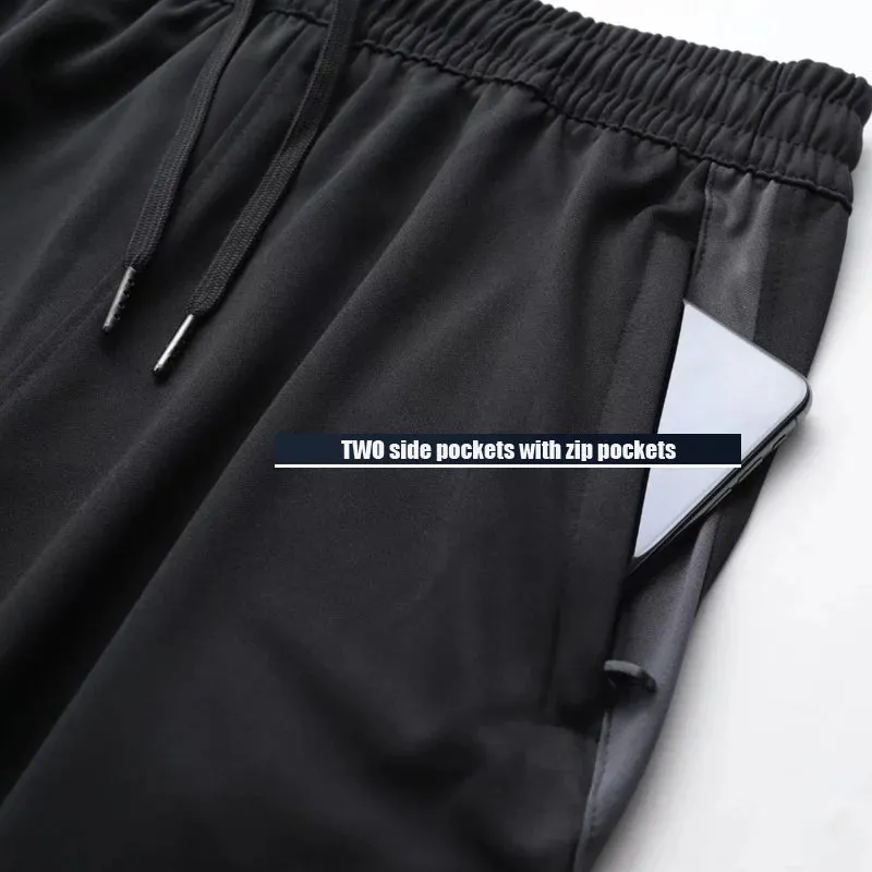 Men's Sport Pants with Zipper Pockets for Running and Training
