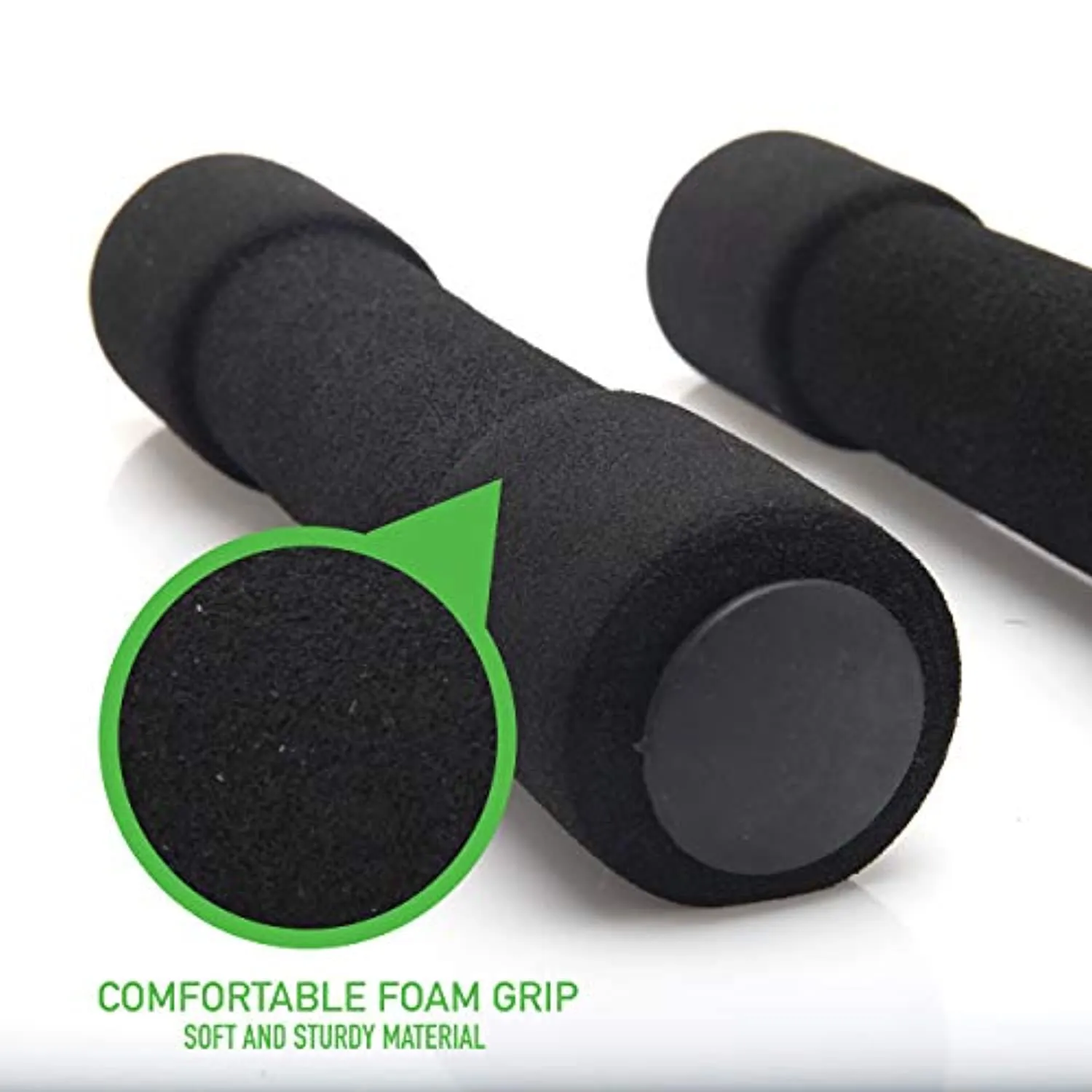Mind Reader Soft Hand Indoor Outdoor Workout, Rubber Dumbbells, Home Fitness Free Weights, 2.2 lbs, Set of 2, 2.2 Pounds, Black