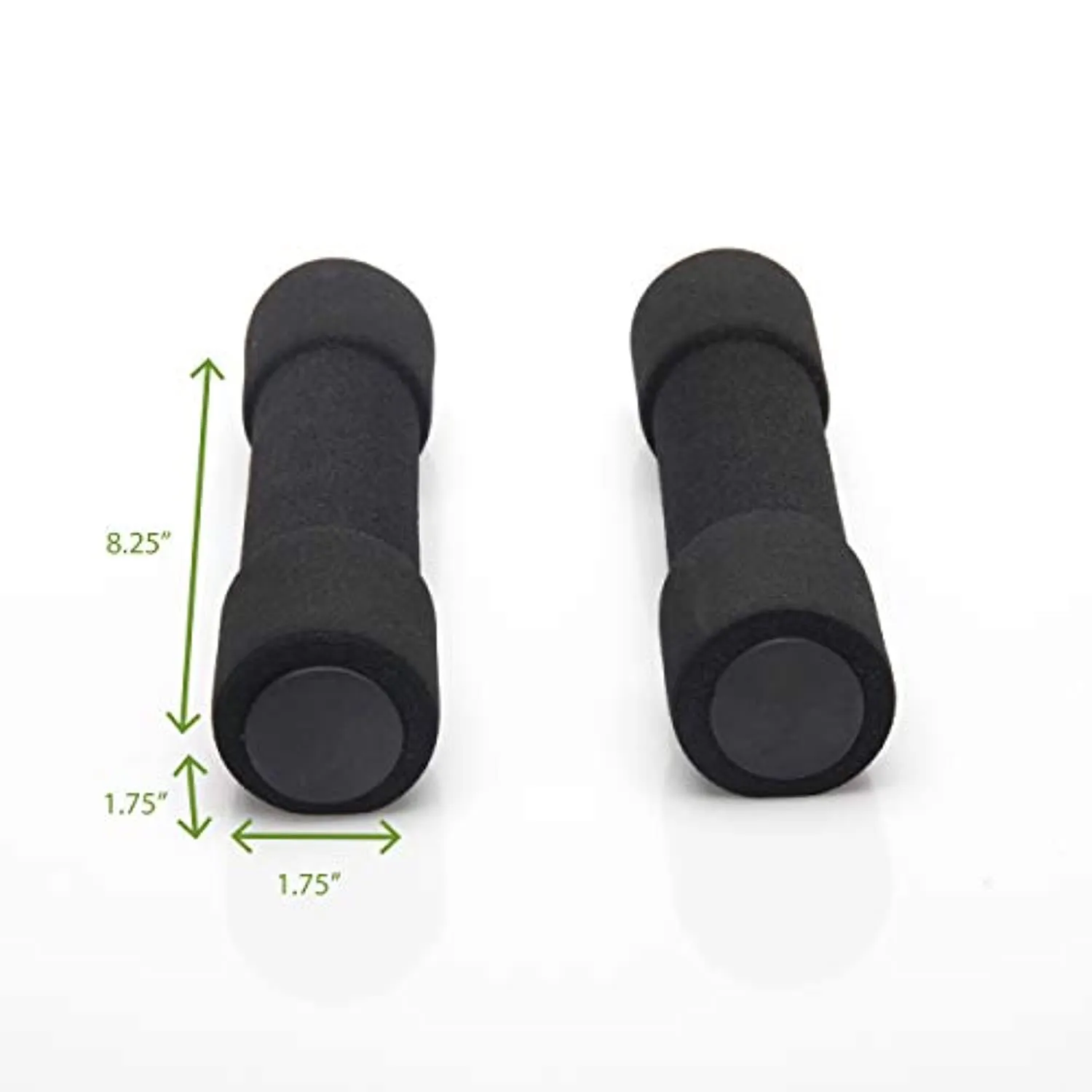 Mind Reader Soft Hand Indoor Outdoor Workout, Rubber Dumbbells, Home Fitness Free Weights, 2.2 lbs, Set of 2, 2.2 Pounds, Black
