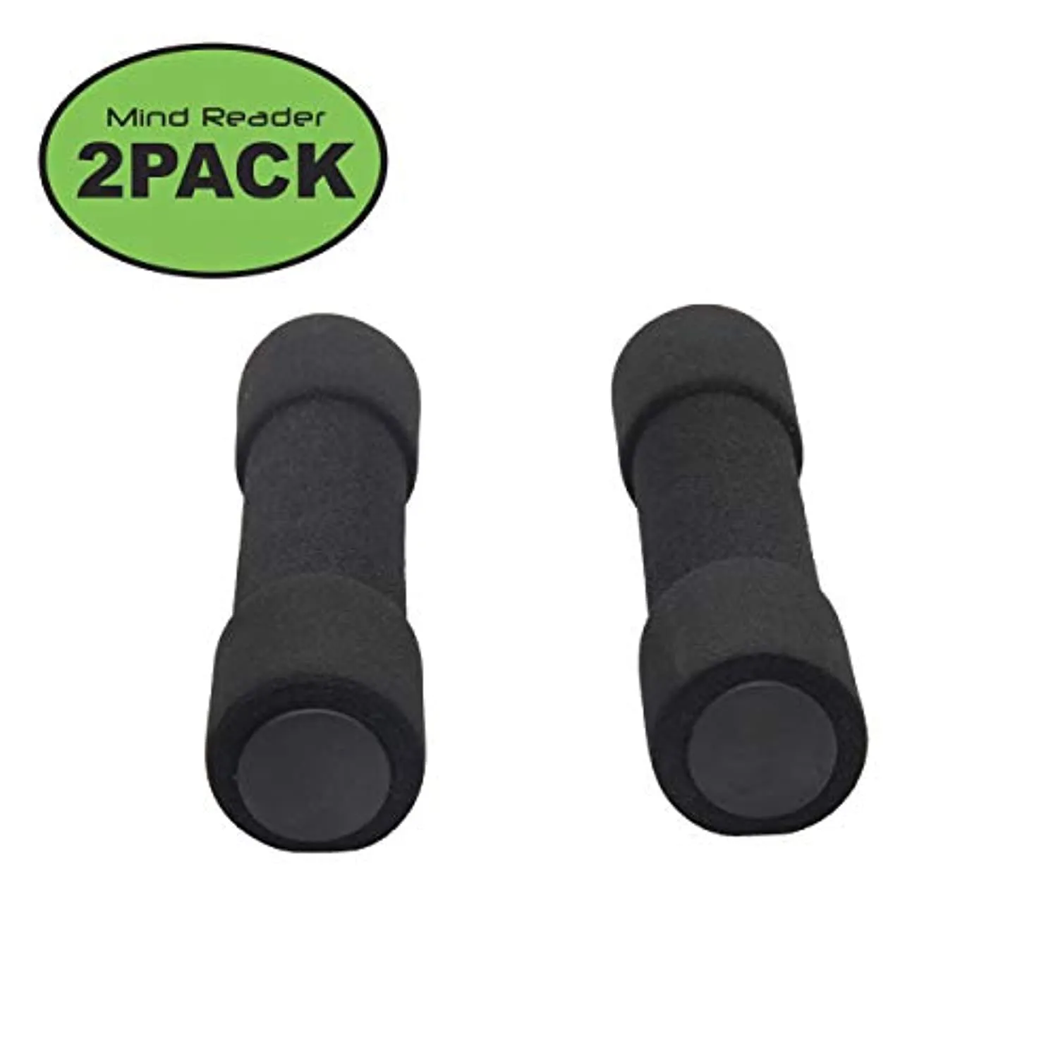Mind Reader Soft Hand Indoor Outdoor Workout, Rubber Dumbbells, Home Fitness Free Weights, 2.2 lbs, Set of 2, 2.2 Pounds, Black