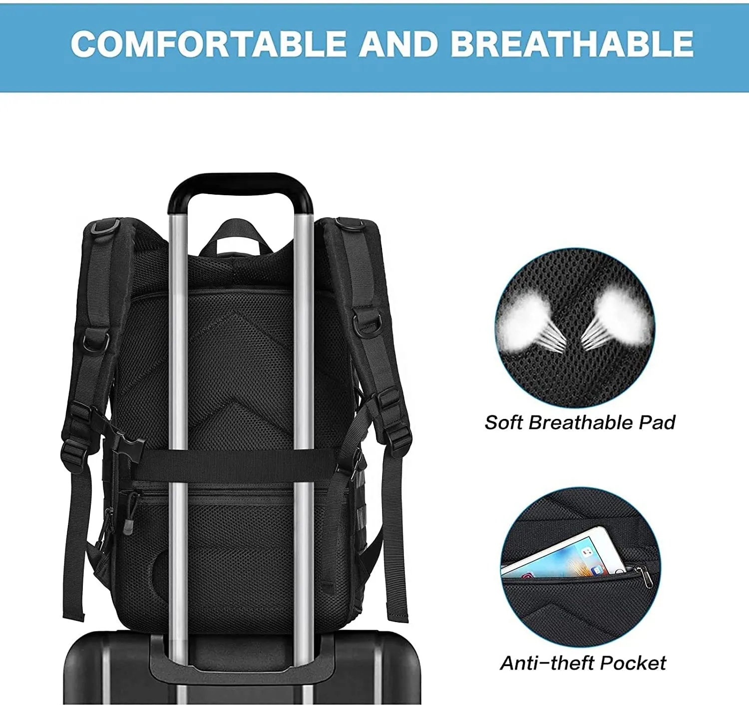 MOSISO Camera Backpack, DSLR/SLR/Mirrorless Tactical Camera Bag with Laptop Compartment Compatible Canon/Nikon/Sony