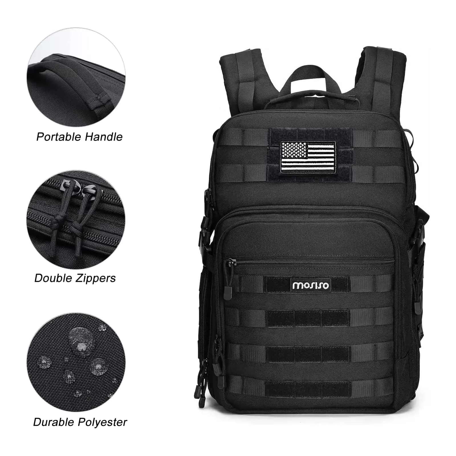 MOSISO Camera Backpack, DSLR/SLR/Mirrorless Tactical Camera Bag with Laptop Compartment Compatible Canon/Nikon/Sony