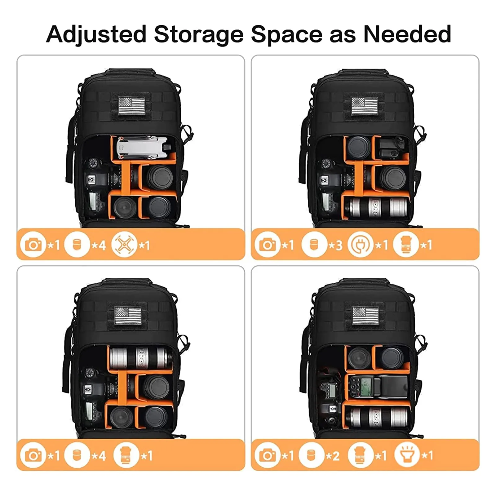 MOSISO Camera Backpack, DSLR/SLR/Mirrorless Tactical Camera Bag with Laptop Compartment Compatible Canon/Nikon/Sony