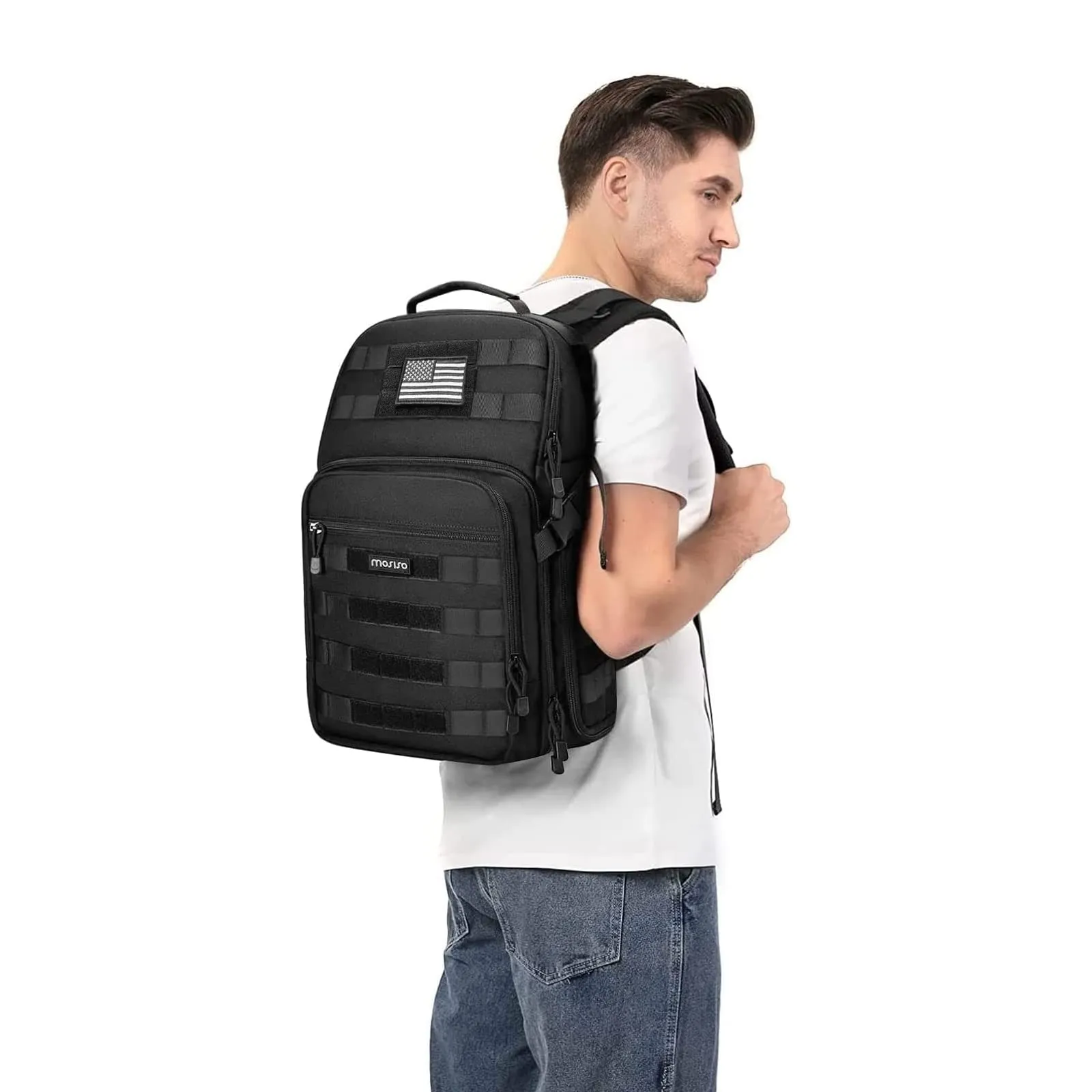 MOSISO Camera Backpack, DSLR/SLR/Mirrorless Tactical Camera Bag with Laptop Compartment Compatible Canon/Nikon/Sony