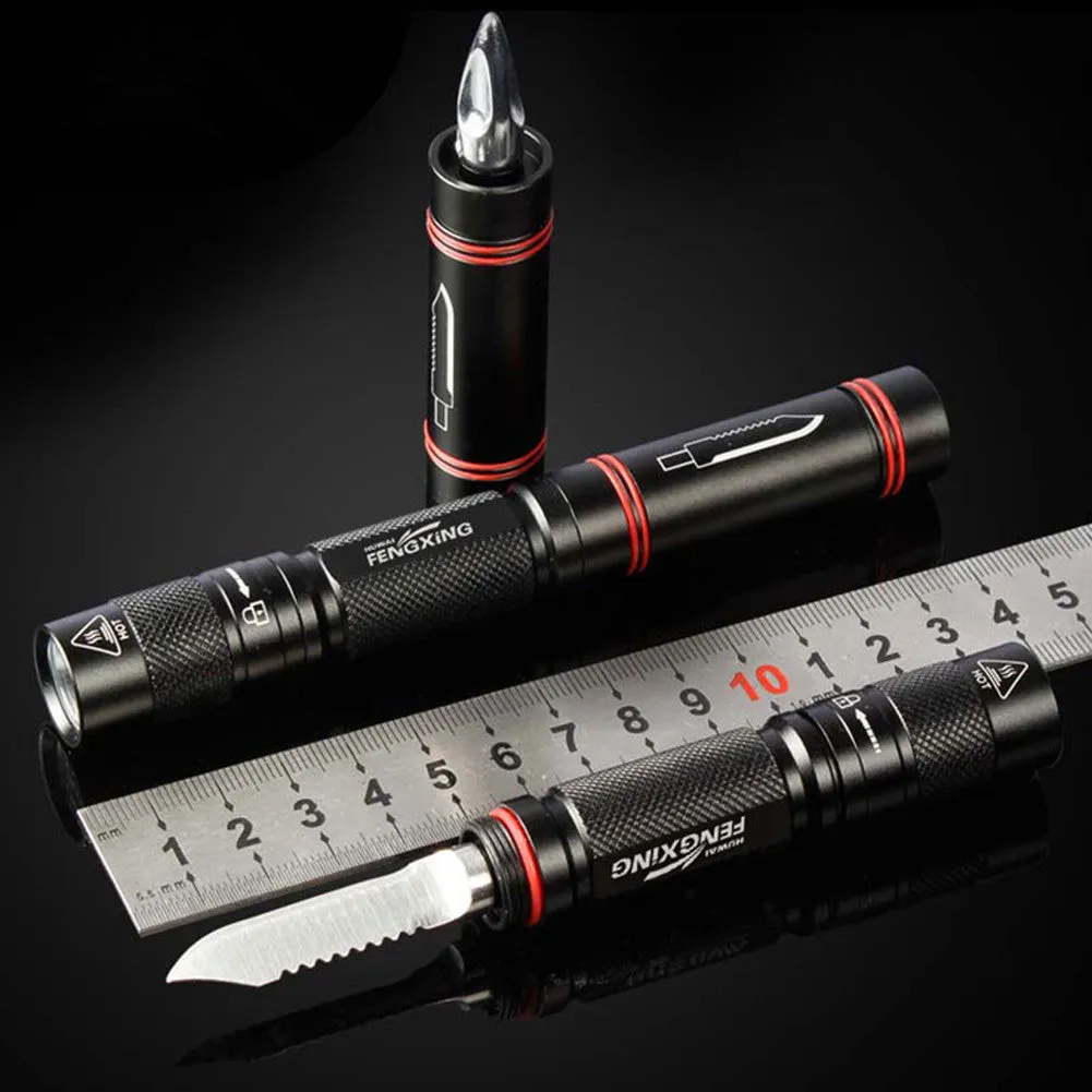 Multifunction Protection Flashlight Knife Tactical Pen.