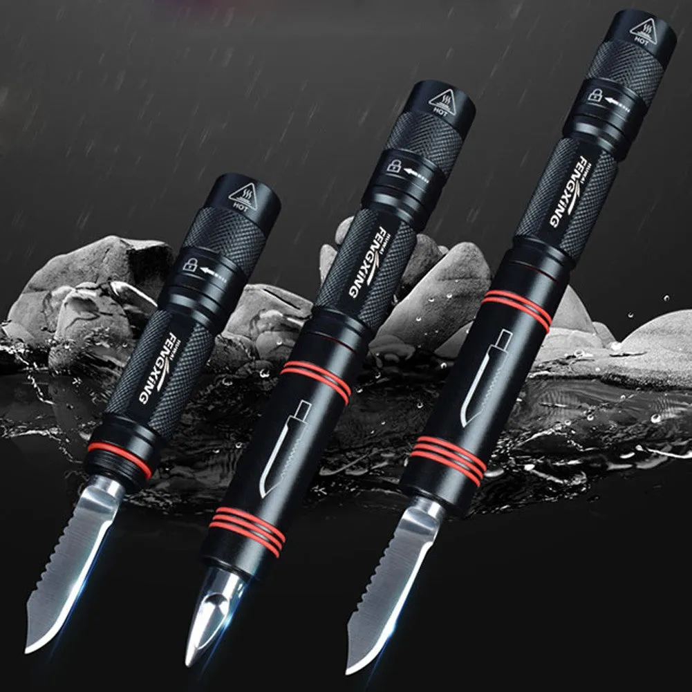 Multifunction Protection Flashlight Knife Tactical Pen.