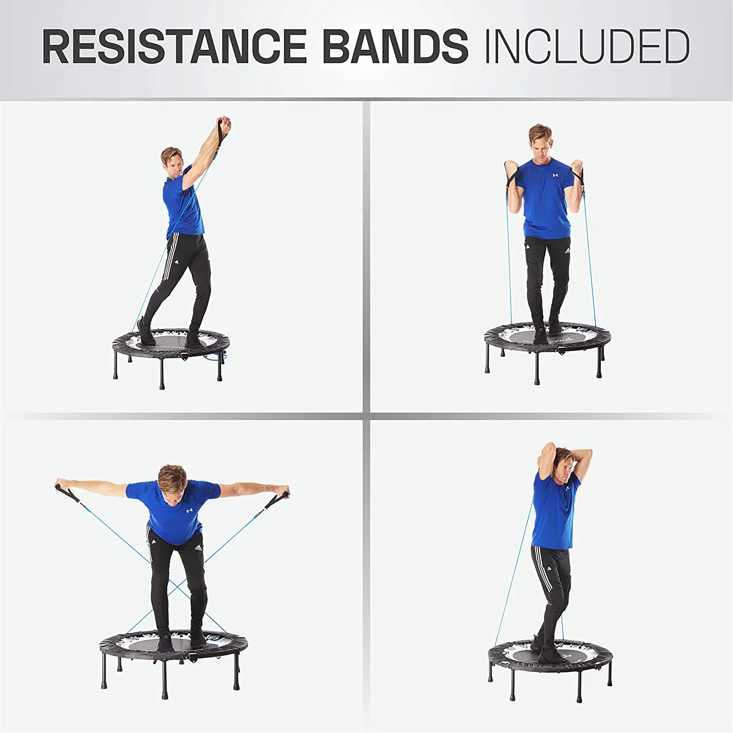 New Maximus PRO Folding Rebounder | Voted #1 Indoor Exercise Mini Trampoline for Adults with Bar | Best Home Gym for Fitness & Lose Weight| Free Storage Bag, Resistance Bands, Online & DVD Workouts! Retails $255 