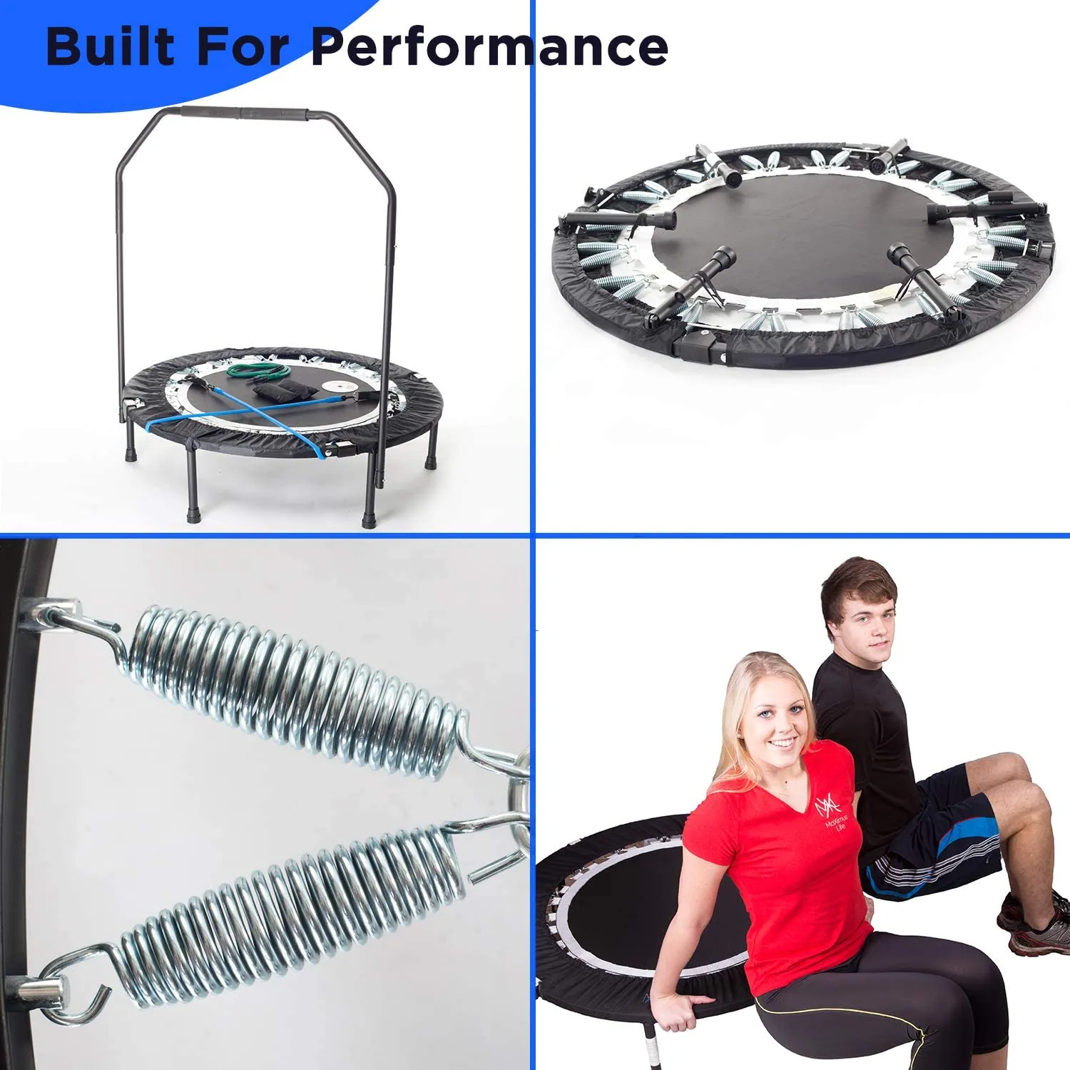 New Maximus PRO Folding Rebounder | Voted #1 Indoor Exercise Mini Trampoline for Adults with Bar | Best Home Gym for Fitness & Lose Weight| Free Storage Bag, Resistance Bands, Online & DVD Workouts! Retails $255 