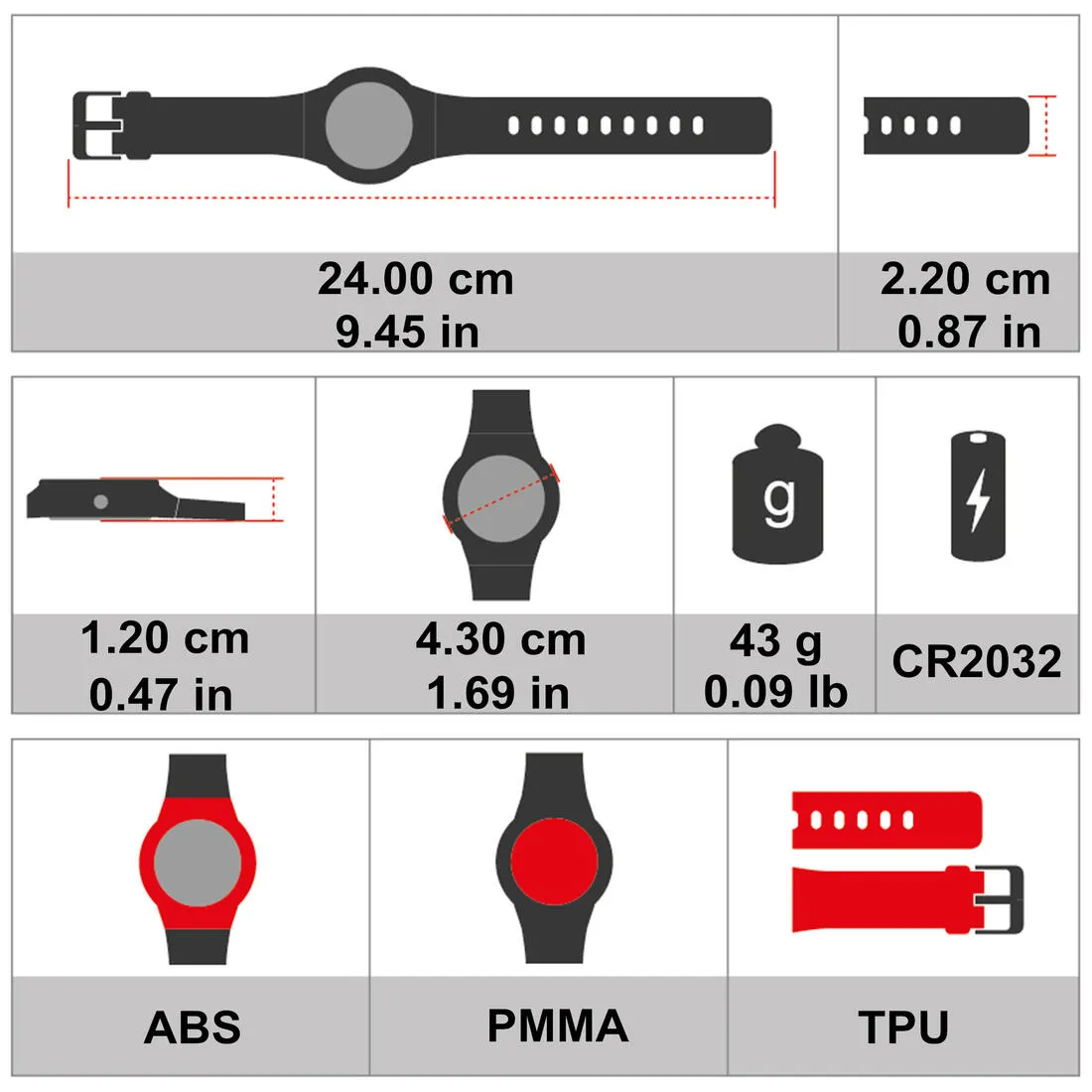 ONRHYTHM 110 runner's heart rate monitor watch black