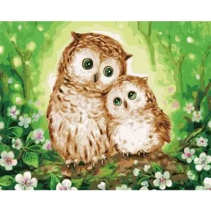 Owl Family - Canvastly DIY Paint By Numbers
