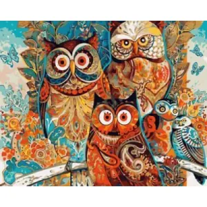 Owls - Canvastly DIY Paint By Numbers